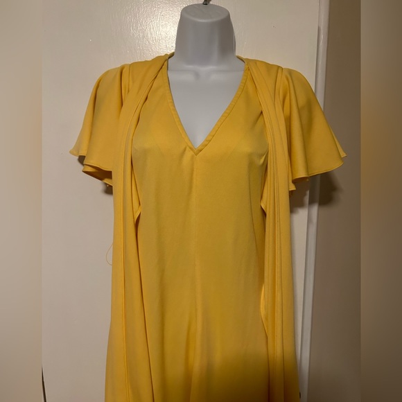 Joseph Ribkoff - 1970s Vintage Flutter Sleeve Maxi - Picture 8 of 11